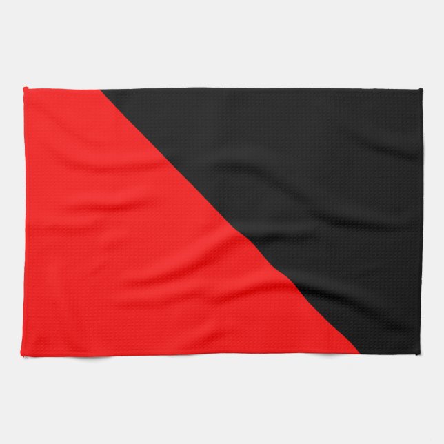 Paño De Cocina Bandera diagonal negra y roja (Horizontal)