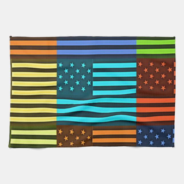 Paño De Cocina Bandera divertida de Estados Unidos (Horizontal)