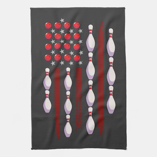 Paño De Cocina Bandera estadounidense de bolos (Vertical)