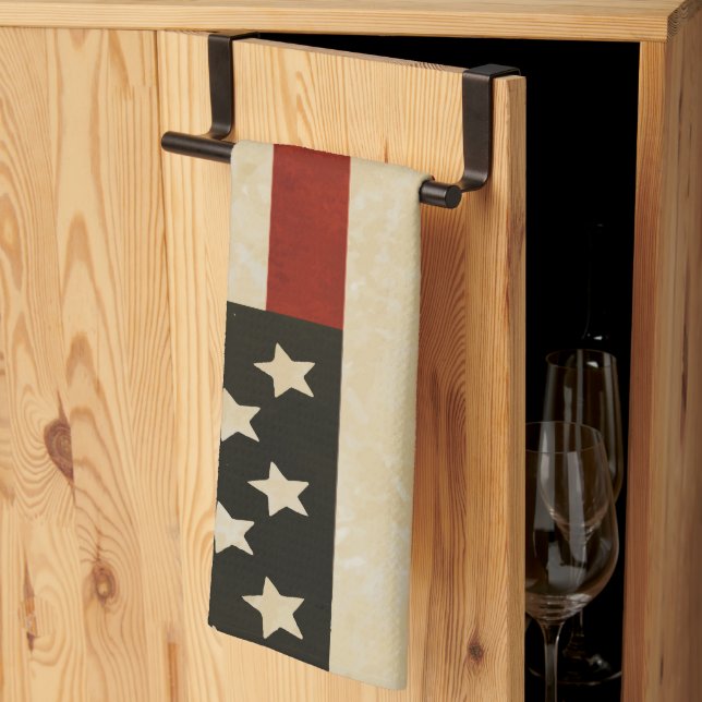 Paño De Cocina Bandera estadounidense vintage (Pliegue de tercios)