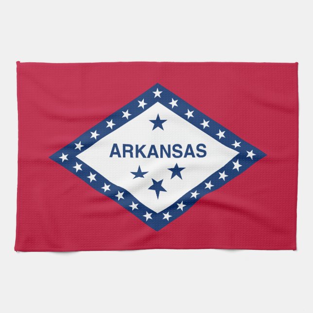 Paño De Cocina Bandera estatal de Arkansas (Horizontal)