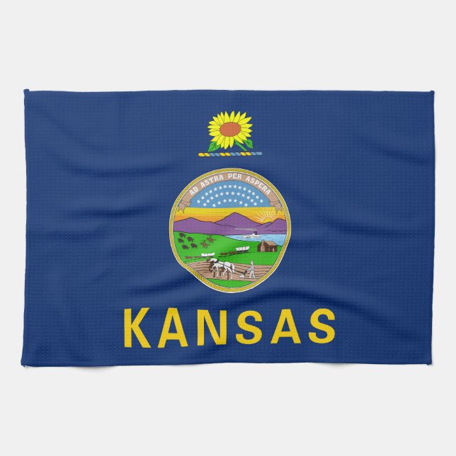 Paño De Cocina Bandera estatal de Kansas (Horizontal)