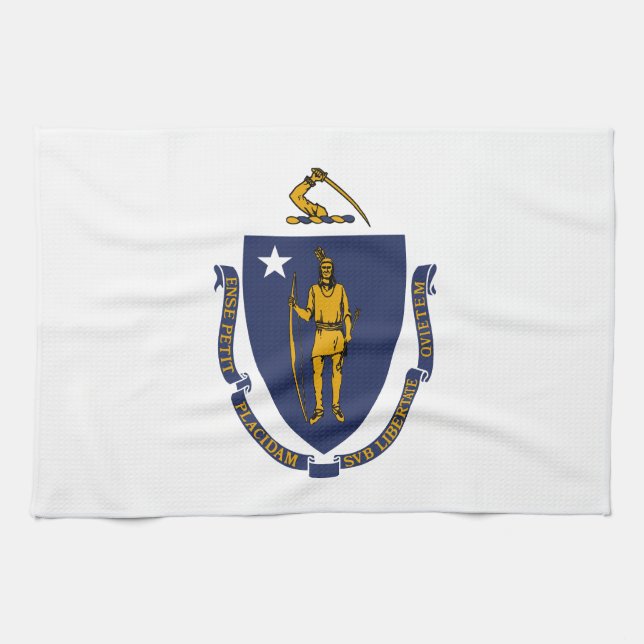 Paño De Cocina Bandera estatal de Massachusetts (Horizontal)