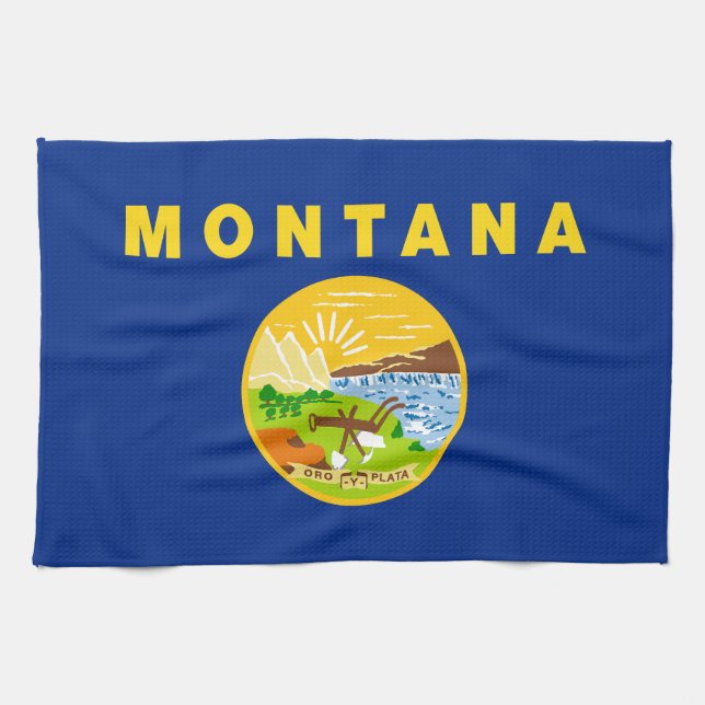 Paño De Cocina Bandera Estatal de Montana (Horizontal)