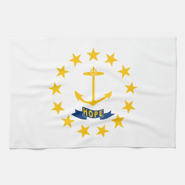 Paño De Cocina Bandera estatal de Rhode Island (Horizontal)