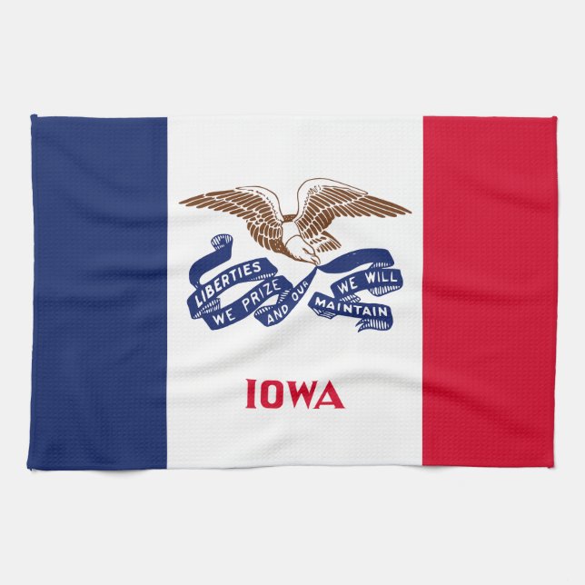 Paño De Cocina Bandera Estatal Iowa (Horizontal)
