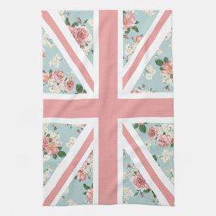 Paño De Cocina Bandera inglesa de Union Jack de los rosas