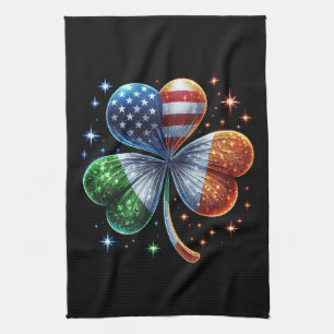 Paño De Cocina Bandera irlandesa americana DÍA DE SAN PATRICIO