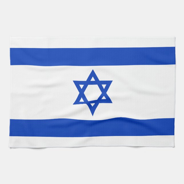 Paño De Cocina Bandera israelí moderna patriótica (Horizontal)