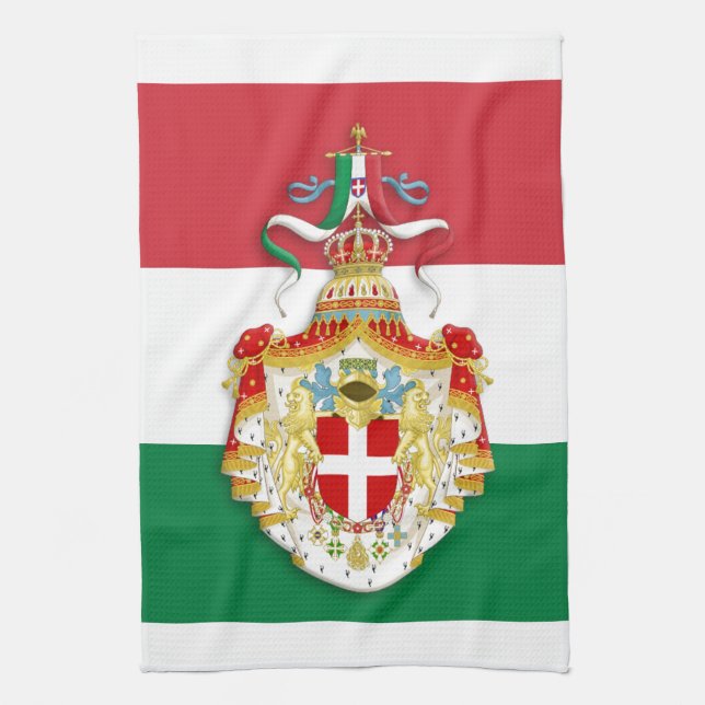 Paño De Cocina Bandera italiana con insignia del Reino de Italia (Vertical)