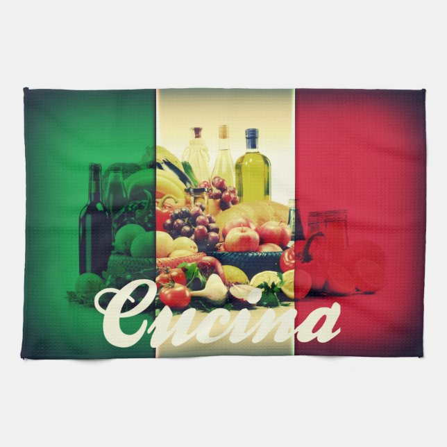 Paño De Cocina Bandera italiana cucina (Horizontal)