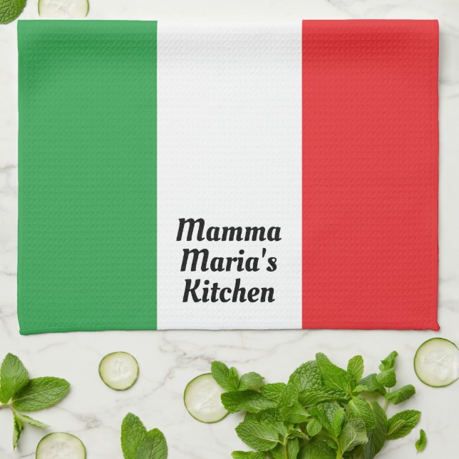 Paño De Cocina Bandera italiana en negrita personalizada (Doblado)