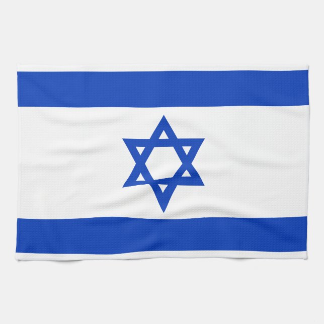 Paño De Cocina Bandera nacional de Israel - Versión auténtica (Horizontal)