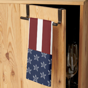 Paño De Cocina Bandera Náutica Americana Rojo Azul Blanco Starfis