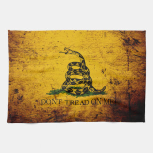 Paño De Cocina Bandera negra de Gadsden del Grunge