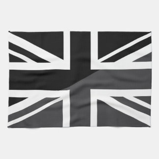 Paño De Cocina Bandera negra y gris de Union Jack Británicos