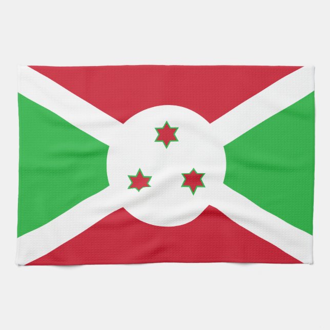 Paño De Cocina Bandera patriótica burundesa (Horizontal)