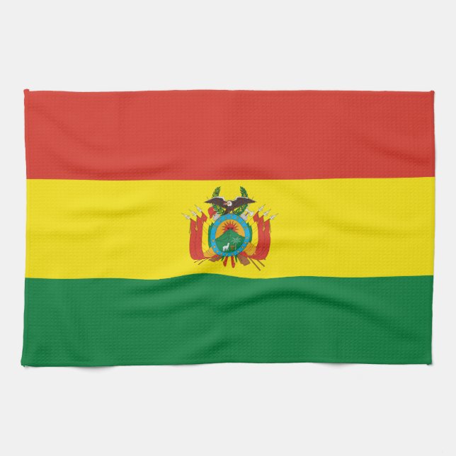 Paño De Cocina Bandera Patriótica de Bolivia (Horizontal)
