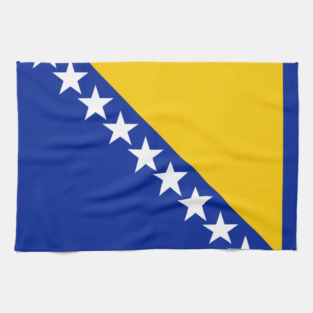 Paño De Cocina Bandera patriótica de Bosnia y Herzegovina (Horizontal)