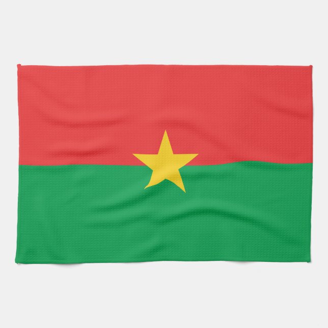 Paño De Cocina Bandera patriótica de Burkina Faso (Horizontal)