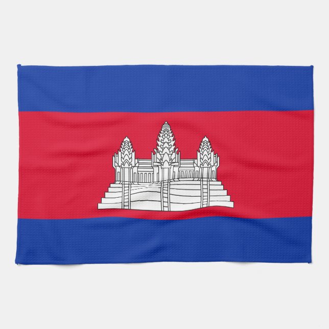 Paño De Cocina Bandera Patriótica De Camboya (Horizontal)