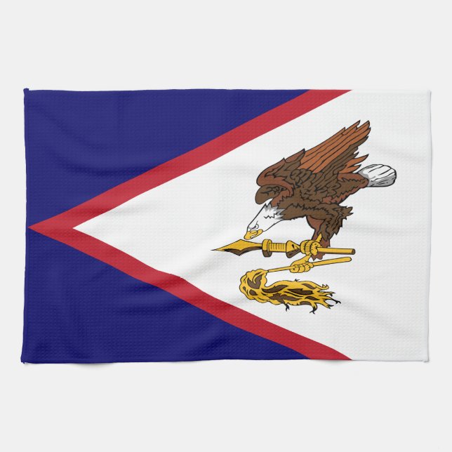 Paño De Cocina Bandera Patriótica de Samoa Americana (Horizontal)