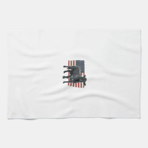 Paño De Cocina Bandera Patriótica del Toro Grabado Vintage Gráfic