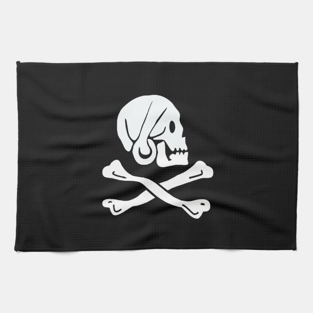 Paño De Cocina Bandera pirata - Jolly Roger (Horizontal)