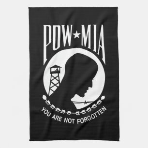 Paño De Cocina Bandera POW MIA: Soldados desaparecidos de la Guer