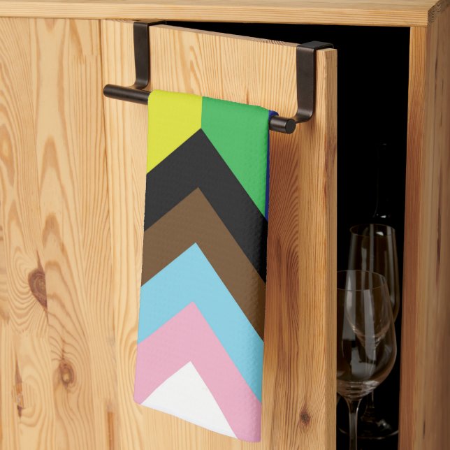 Paño De Cocina Bandera progresista LGBTQIA (Pliegue de tercios)