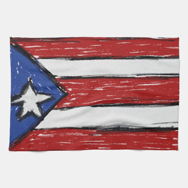 Paño De Cocina Bandera puertorriqueña (Horizontal)