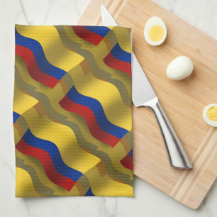 Paño De Cocina Bandera que agita de Colombia