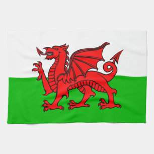 Paño De Cocina Bandera roja del dragón galés de Gales