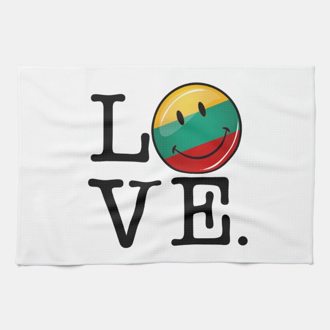 Paño De Cocina Bandera sonriente de Lituania (Horizontal)