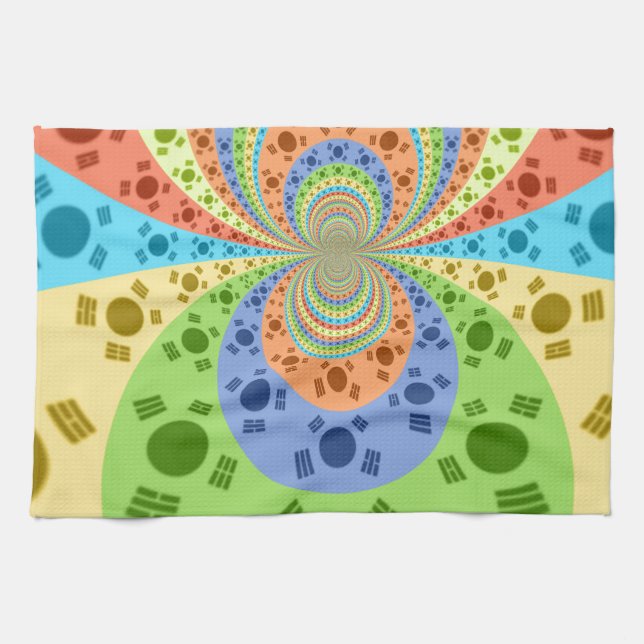 Paño De Cocina Bandera surcoreana inspira arte abstracto (Horizontal)