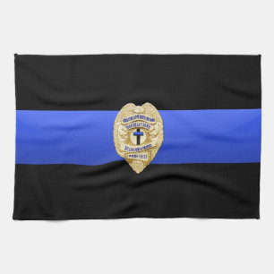 Paño De Cocina Bandera y distintivo delgado de la línea azul
