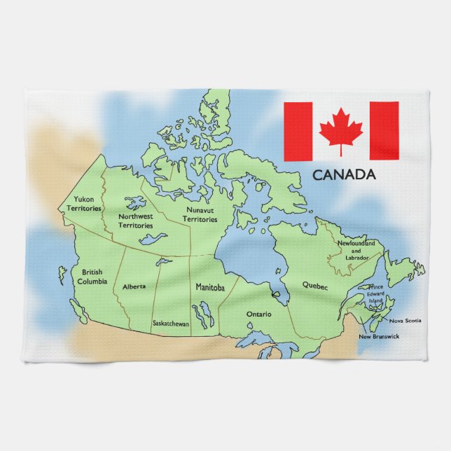 Paño De Cocina Bandera y mapa de Canadá (Horizontal)