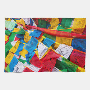 Paño De Cocina Banderas de oración tibetana coloridas - Tíbet