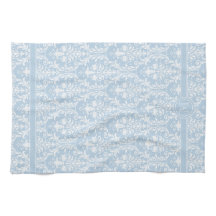 Bañera floral azul claro Damasco 4 Monograma
