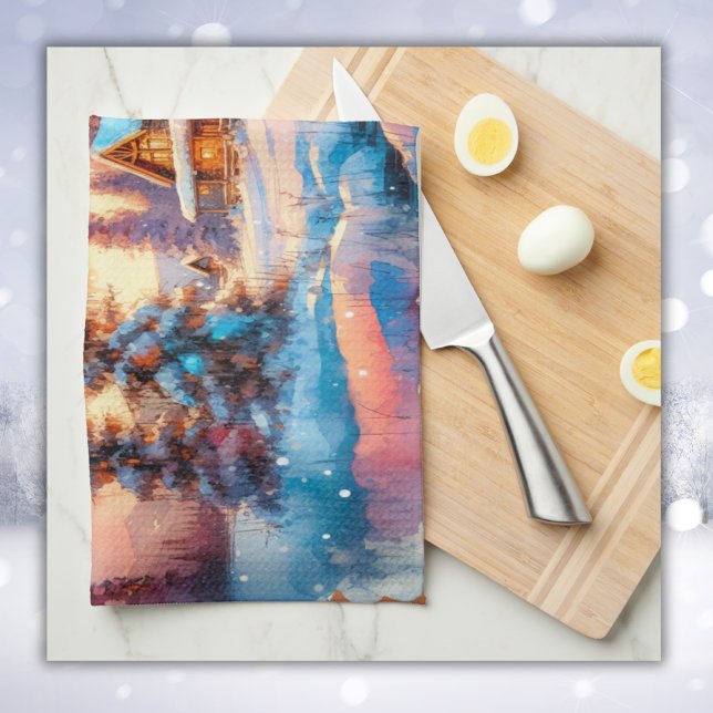 Paño De Cocina Banff Canada Watercolor Sketch | (Subido por el creador)