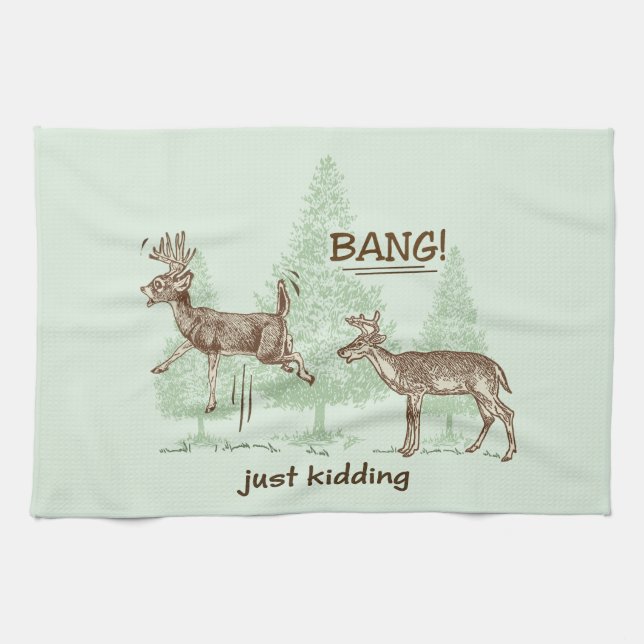 Paño De Cocina ¡Bang! ¡Sólo Kidding! Cazando humor (Horizontal)