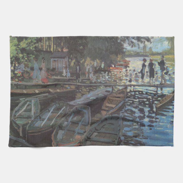 Paño De Cocina Bañistas en La Grenouillère de Claude Monet (Horizontal)