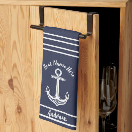 Paño De Cocina Baño de Anchor Náutico personalizado Marina Azul B