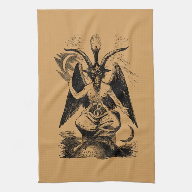Paño De Cocina Baphomet - black print (Vertical)