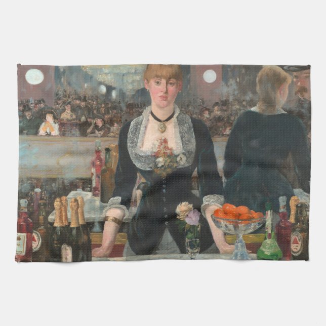 Paño De Cocina Bar en el Folies-Bergère Edouard Manet (Horizontal)