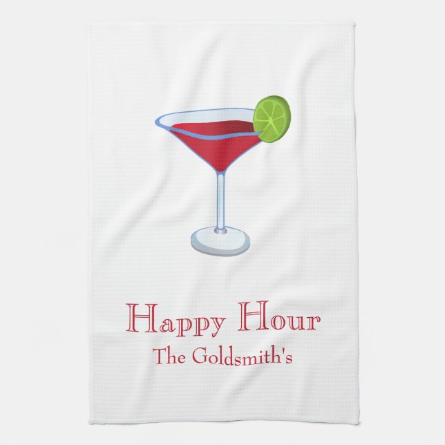 Paño De Cocina Bar "Happy Hour"/ (Vertical)