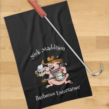 Barbecue Lover Pig Jugando Banjo Personalizado Neg