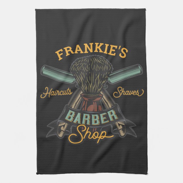 Paño De Cocina Barbería personalizada Retro Recortes de pelo (Vertical)