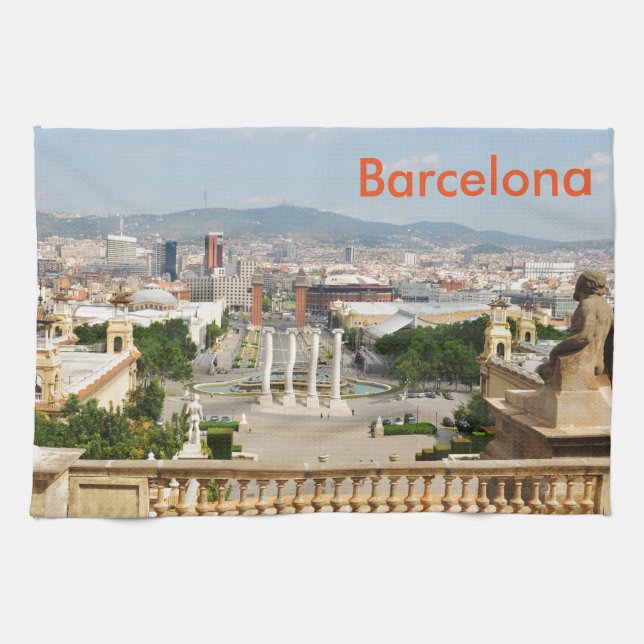 Paño De Cocina Barcelona, España (Horizontal)