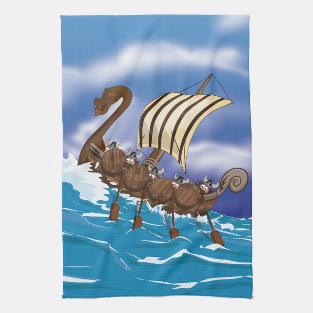 Paño De Cocina Barco Vikingo (Vertical)